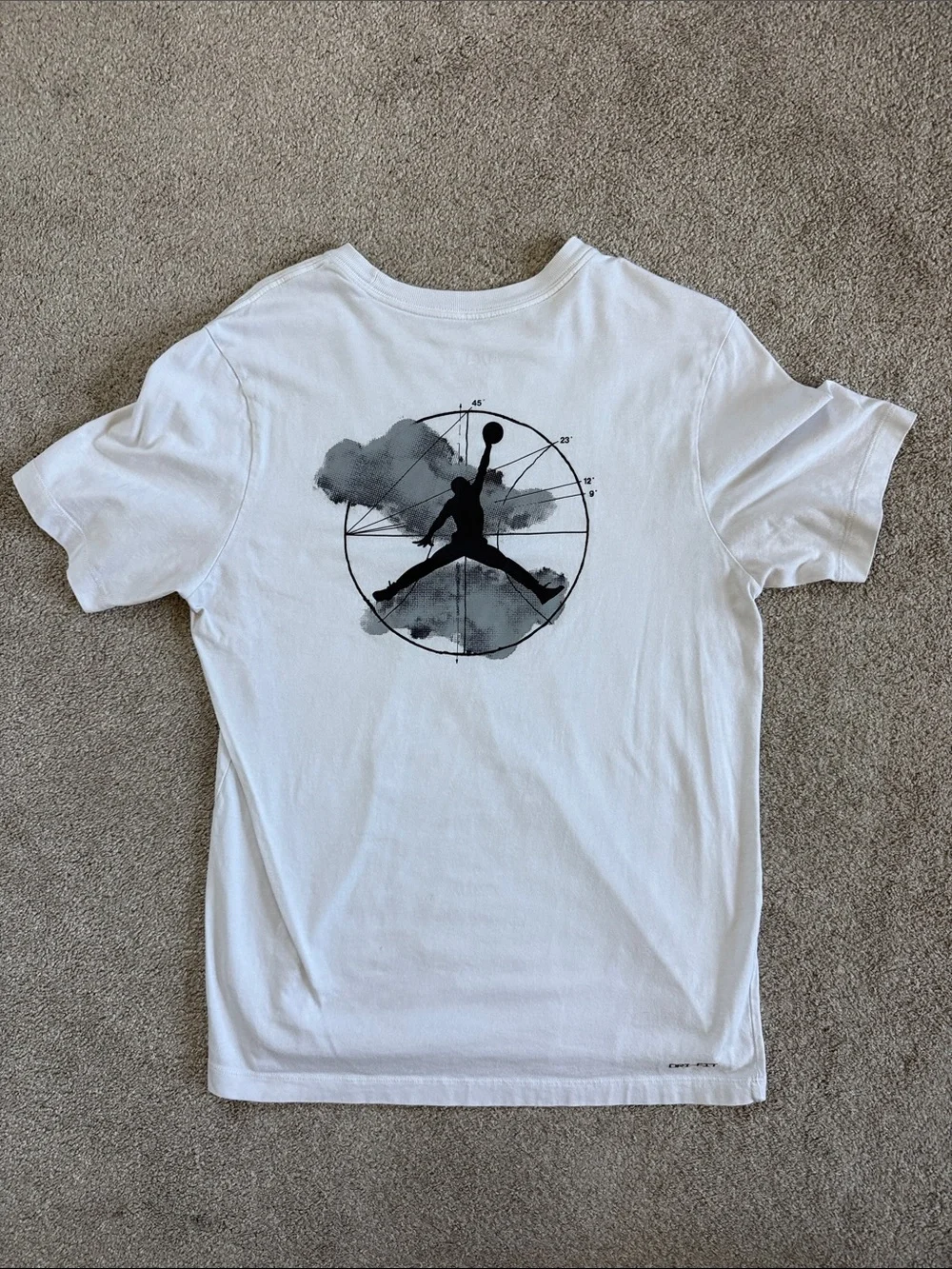 Jordan White Short Sleeve Graphic Logo Tee Dri-Fit